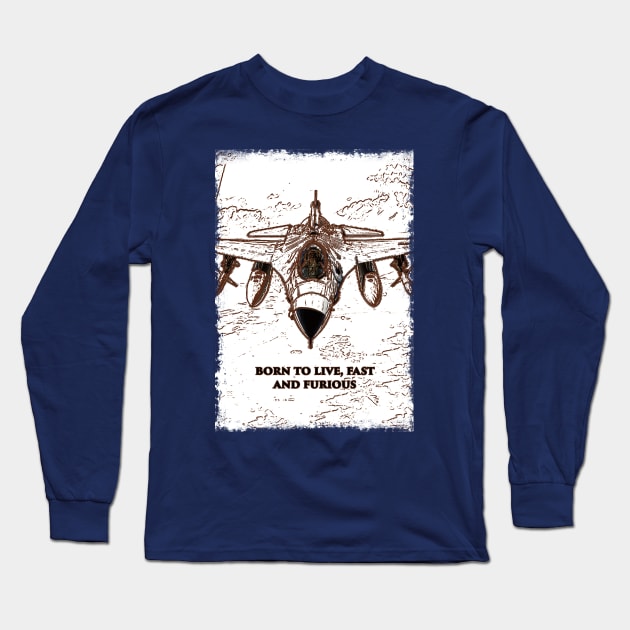 Fighter Jet Born P19 Long Sleeve T-Shirt by FasBytes